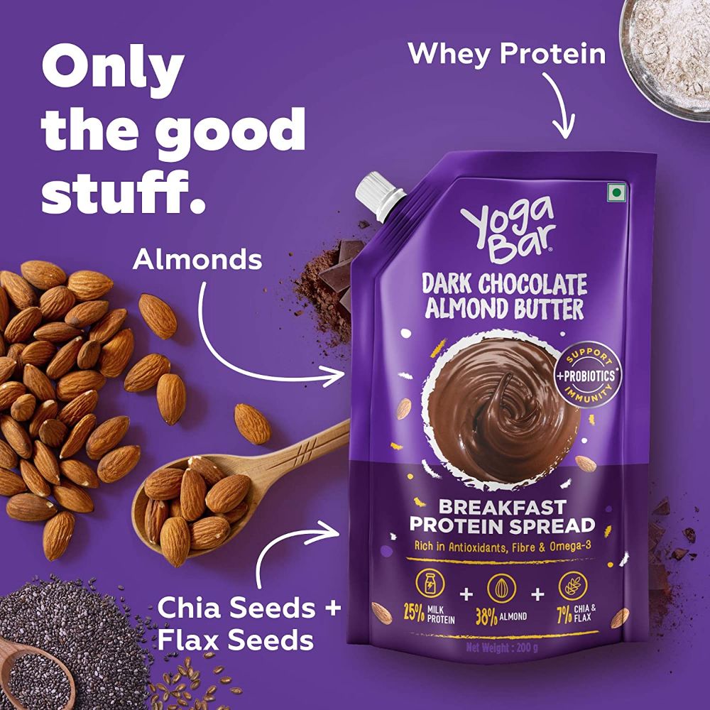 Yoga Bar Dark Chocolate Almond Protein Spread, 200g 